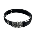 Chrome heart crosses buckle /Swords