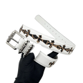 Chrome heart White/Leopard crosses