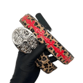 Chrome heart middle cross Leopard/Red