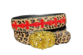 Chrome heart gold middle cross leopard/Red