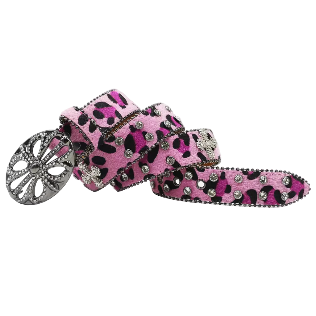 Chrome hearts Rhinestones cross (pink)
