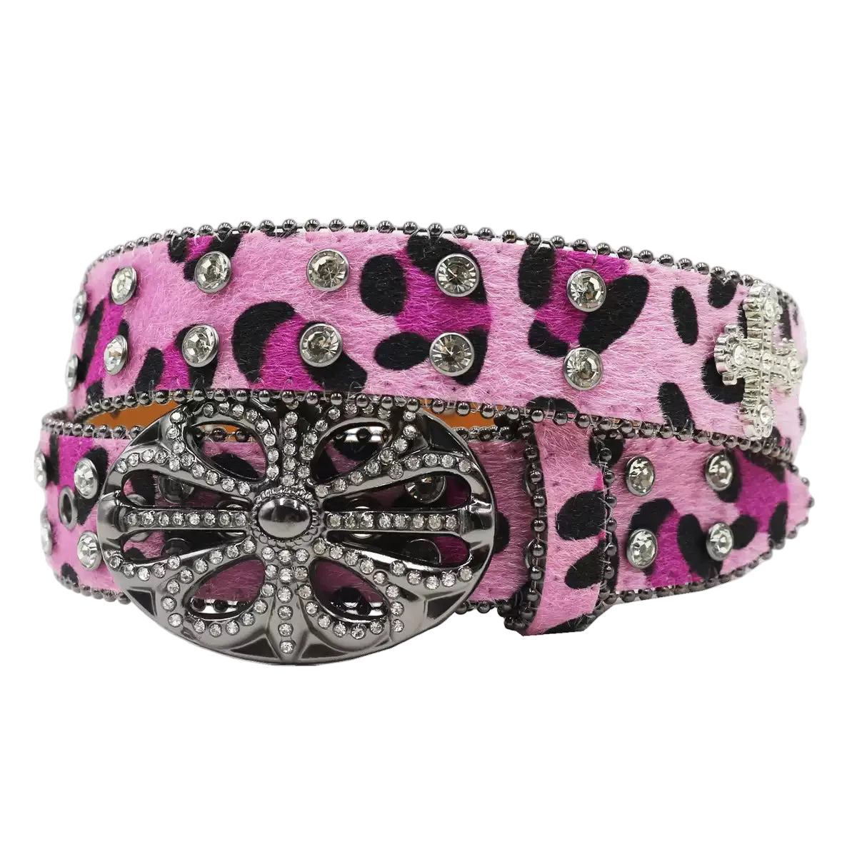 Chrome hearts Rhinestones cross (pink)