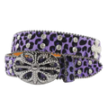 Chrome heart Rhinestone cross (Purple)