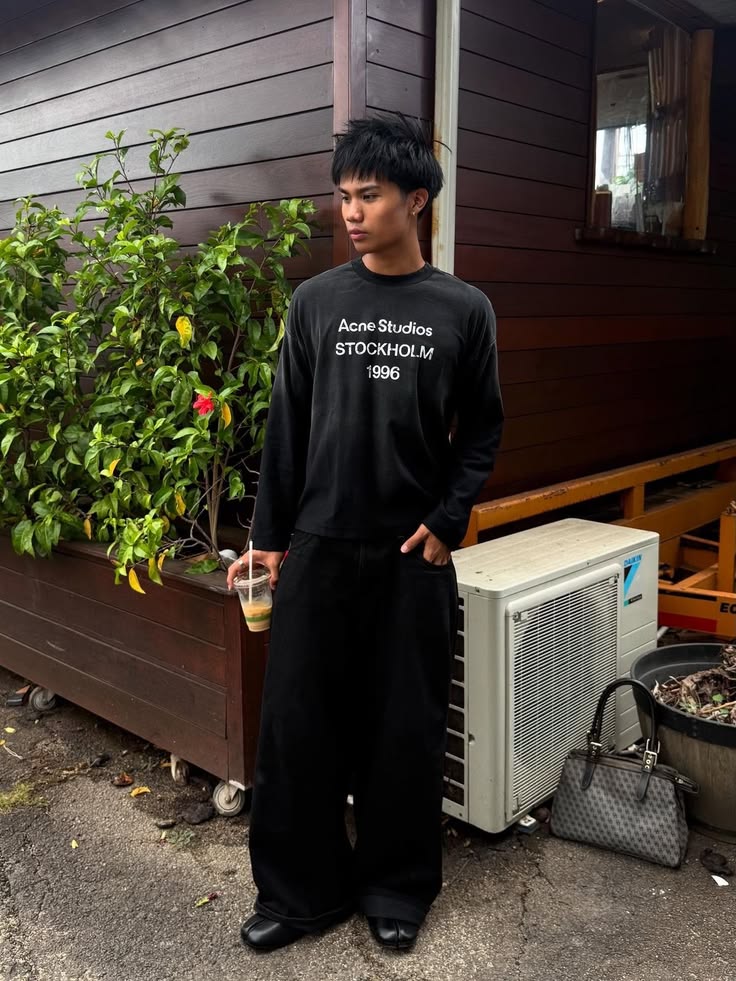 acne studio long sleeve - Washed Black
